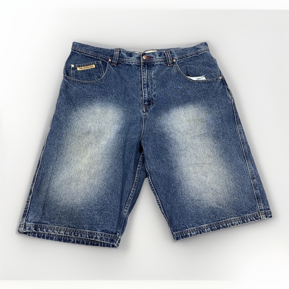 Brooklyn Express Men Size 42 Denim Shorts Baggy Blue Cotton